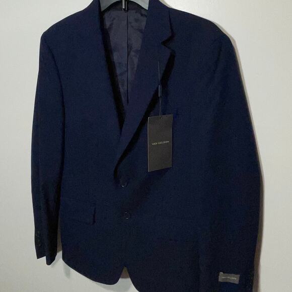 Van Heusen Men's Flex Plain Slim Fit Suit jacket bright blue, 38S $395 - Picture 5 of 10